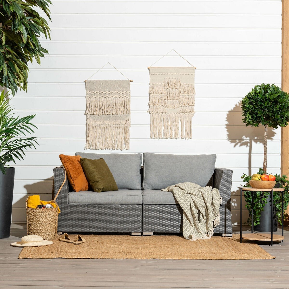 Hede 2-istuttava sohva tummanharmaa/harmaa