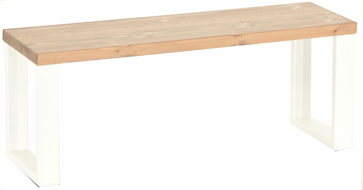 Honka terassipenkki 115x35 cm metallijalalla antiikkipetsattu/valkoinen