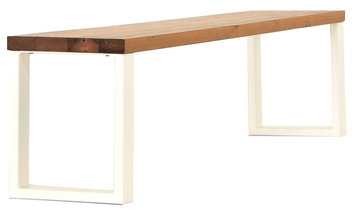 Honka terassipenkki 195x35 cm metallijalalla antiikkipetsattu/valkoinen