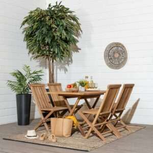 House Nordic Oviedo-Toledo 4-hengen tiikki ruokailuryhmä