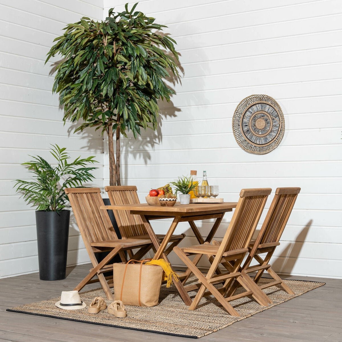 House Nordic Oviedo-Toledo 4-hengen tiikki ruokailuryhmä