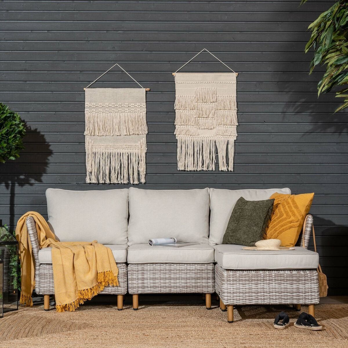 Lehdokki divaanisohva greige/luonnonvalkoinen