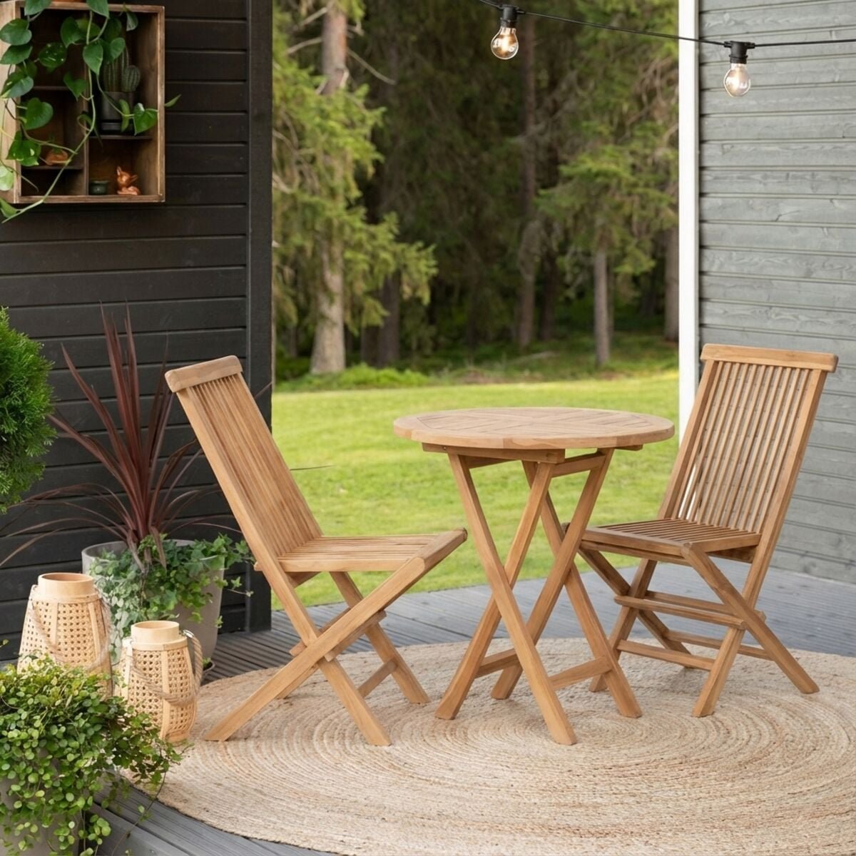 House Nordic Oviedo pyöreä tiikki taittopöytä  Ø70 cm