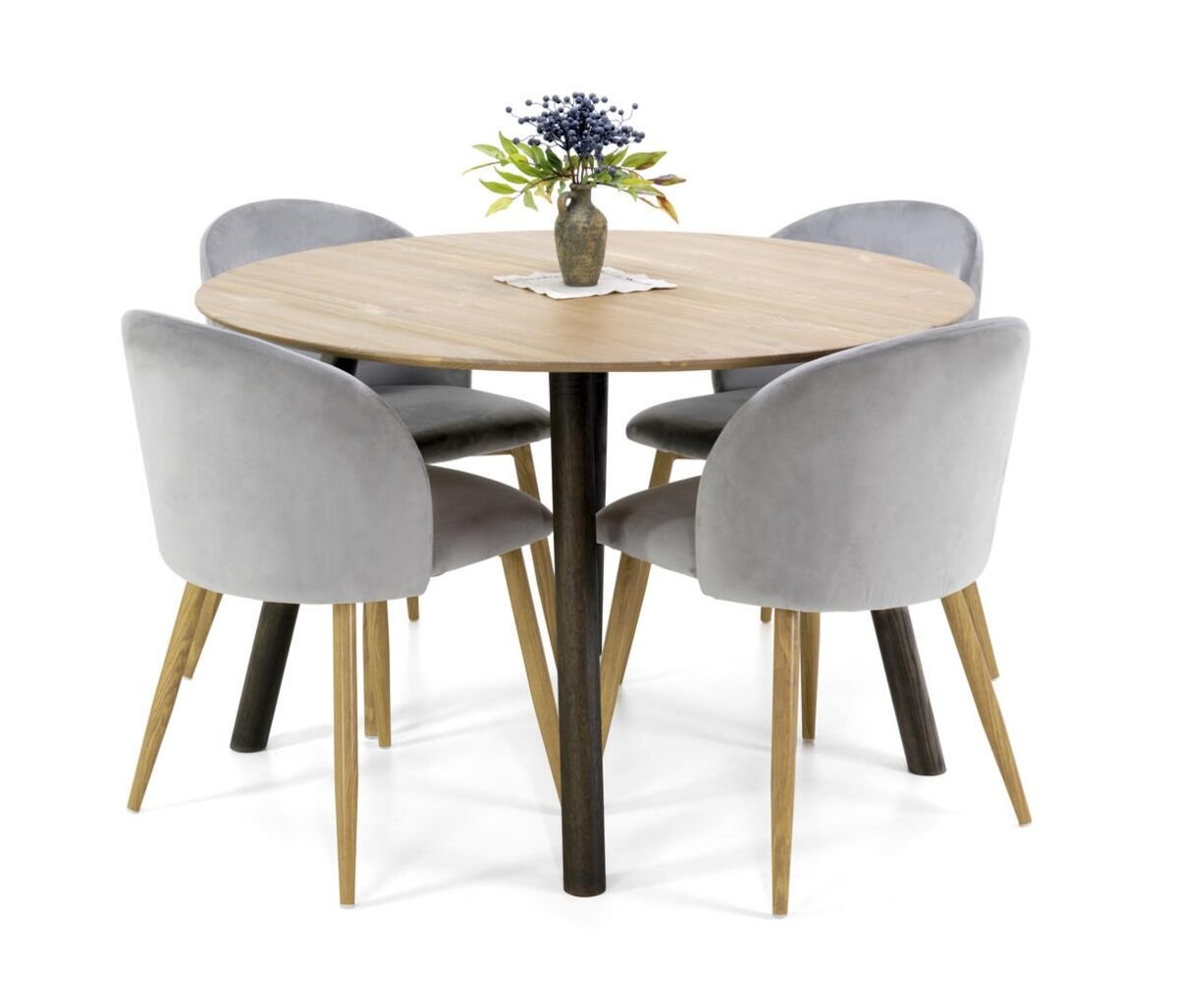 Palma pyöreä ruokapöytä Ø115 cm antiikkipetsattu/musta