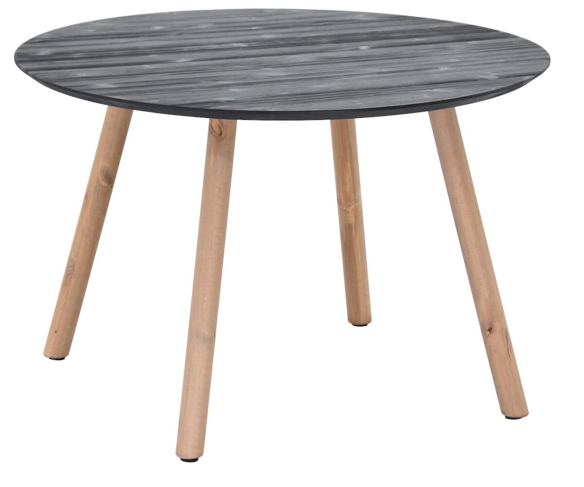 Palma pyöreä ruokapöytä Ø115 cm musta/antiikkipetsattu