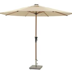 Premium aurinkovarjo 300 cm beige/ tiikki led valoilla