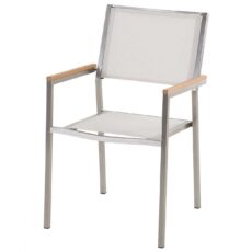 Bacoli Käsinojatuoli - Valkoinen/Hopea/Ruskea