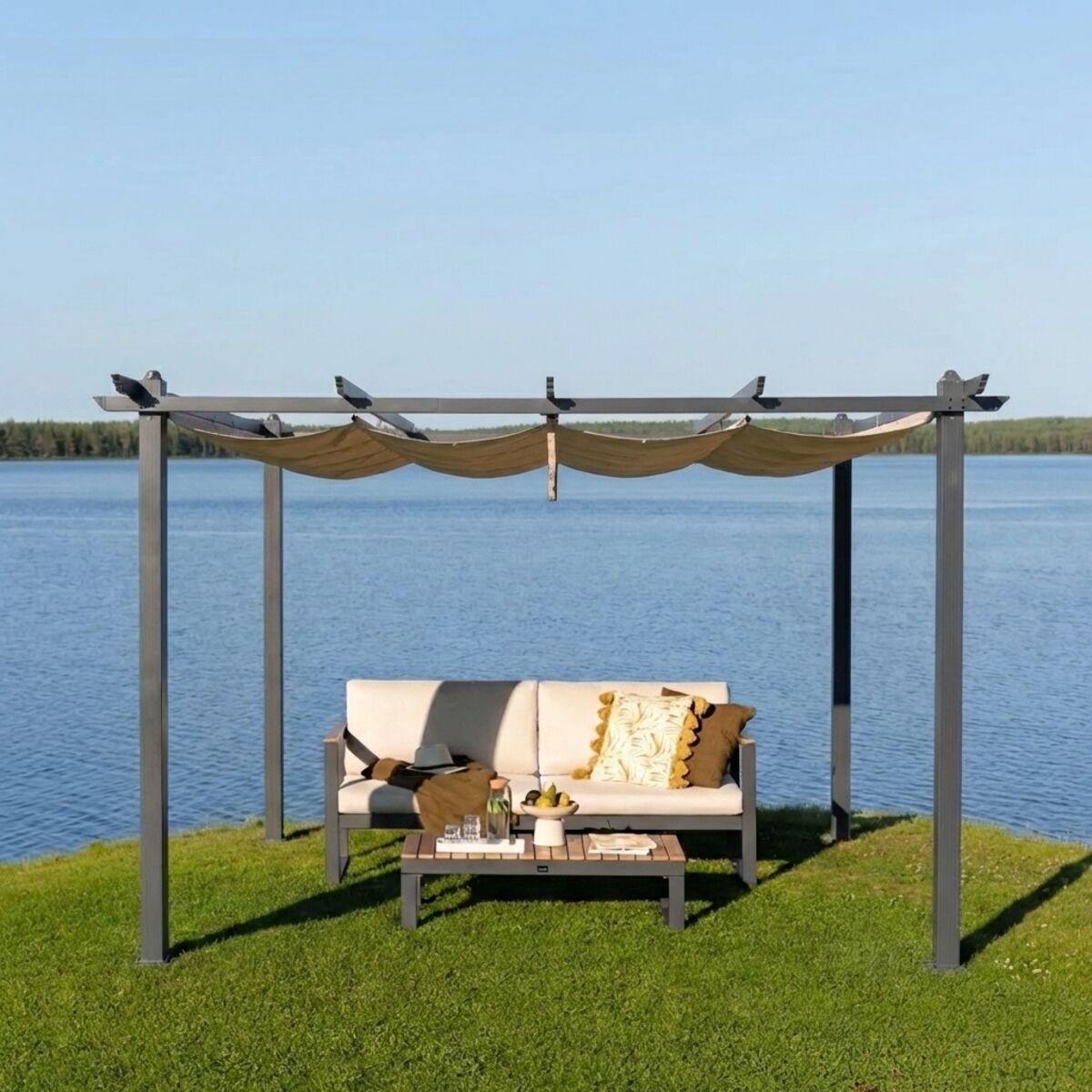 Skandi pergola 3x4 m musta/beige