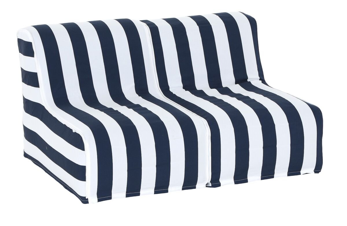 Buff 2-istuttava sohva ilman käsinojia tummansininen raita