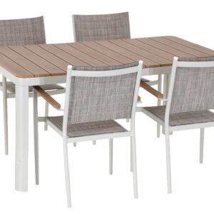 Haave 4-hengen ruokailuryhmä ruskea/greige