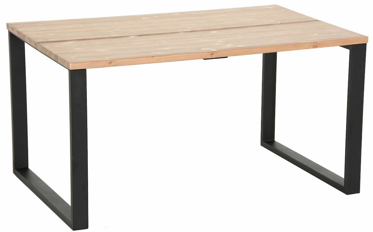 Honka terassilankkupöytä metallijaloilla 140x90 antiikkipetsattu/musta