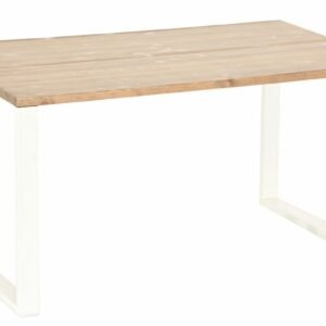 Honka terassilankkupöytä metallijaloilla 140x90 antiikkipetsattu/valkoinen