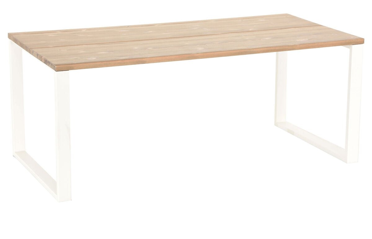 Honka terassilankkupöytä metallijaloilla 180x90 antiikkipetsattu/valkoinen