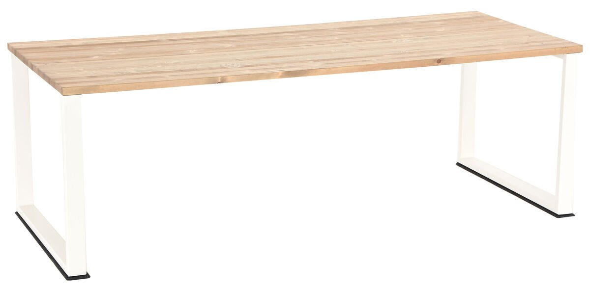 Honka terassilankkupöytä metallijaloilla 220x90 antiikkipetsattu/valkoinen