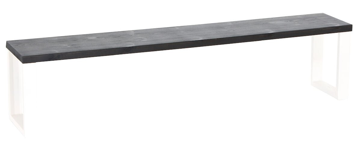 Honka terassipenkki 195x35 cm metallijalalla musta/valkoinen