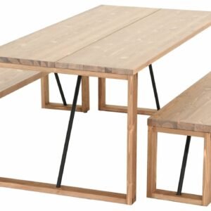 Honka 6-hengen terassiruokailuryhmä antiikkipetsattu/valkoinen puujaloilla