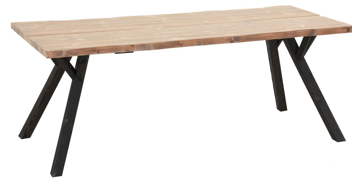 Lana terassilankkupöytä 200x88 cm antiikkipetsattu/musta