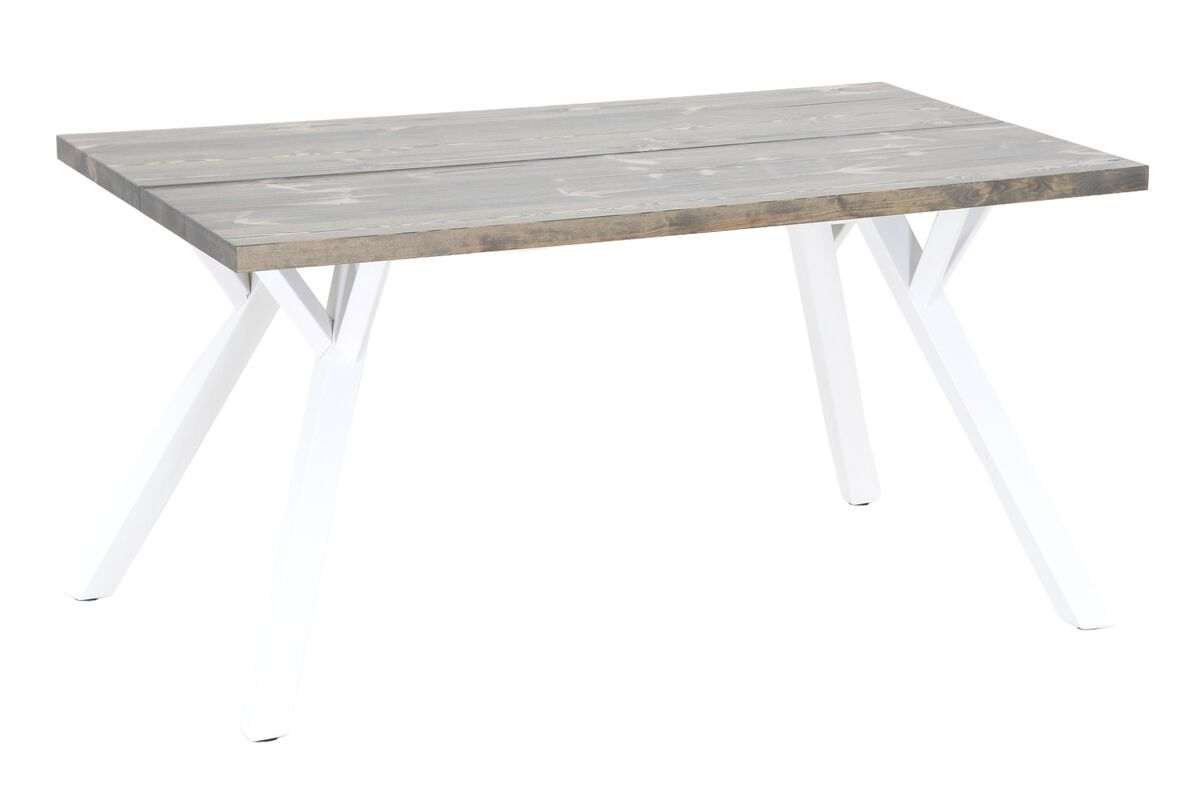 Lana terassilankkupöytä suoralla reunalla 150x90 cm savunharmaa/valkoinen