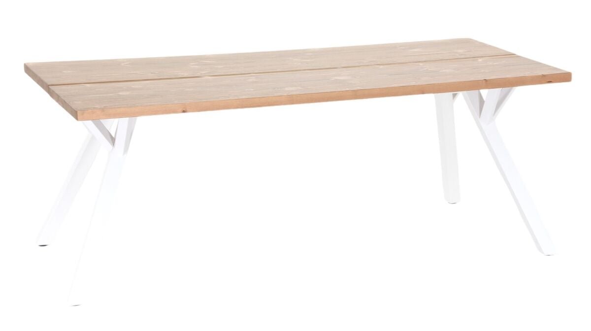 Lana terassilankkupöytä suoralla reunalla 200x90 cm antiikkipetsattu/valkoinen