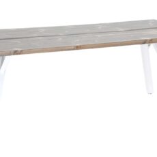 Lana terassilankkupöytä suoralla reunalla 200x90 cm savunharmaa/valkoinen