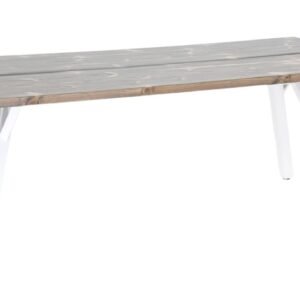 Lana terassilankkupöytä suoralla reunalla 200x90 cm savunharmaa/valkoinen