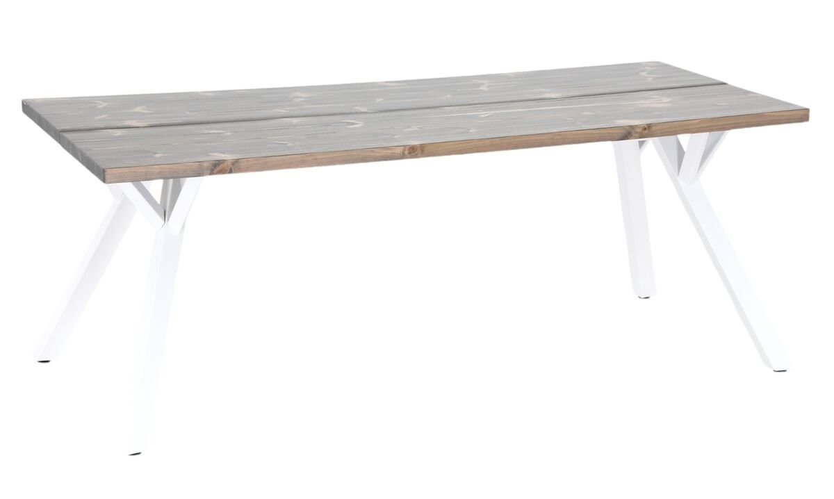 Lana terassilankkupöytä suoralla reunalla 200x90 cm savunharmaa/valkoinen