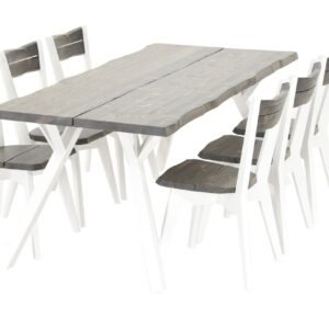 Lana 6-hengen terassiruokailuryhmä savunharmaa/valkoinen