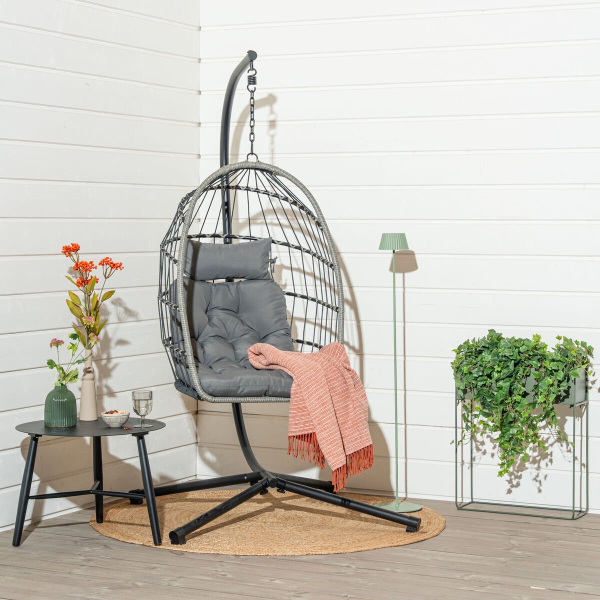 Vivano Rocco riipputuoli telineellä musta/harmaa