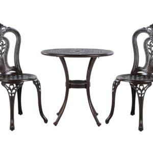 Parvekesetti Radogna 65 cm + 2 tuolia - Ruskea