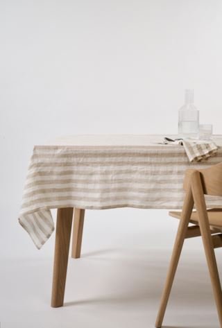 Atelier stripe pellavaliina beige