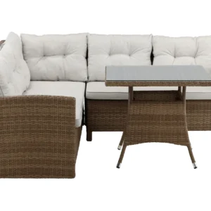 Watford-kulmasohva ulkokäyttöön ulkopöydällä - Ruskea/luonnonväri