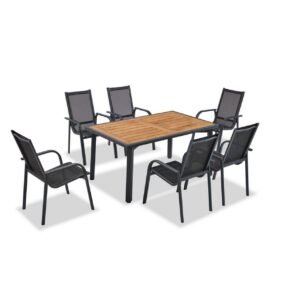 Puutarhan oleskeluryhmä Retzow-antrasiitti / puinen - Harmaanvärinen puu/Antrasiitti