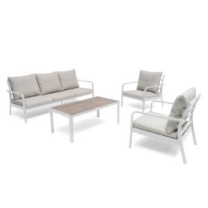 Sohvaryhmä Hillerstorp Hånger - Valkoinen kehys Tyynyt harmaanbeige