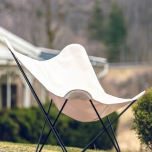 Cuero Sunshine Mariposa lepakkotuoli Sunbrella-kangas osteri, musta jalka