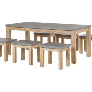 Puutarhakalustesarja Pöytä ja 6 tuolia Harmaa OSTUNI - Harmaa