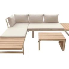 Lainelle 4-istuttava sohvaryhmä parvekkeelle ja terassille, beiget pehmusteet - Beige