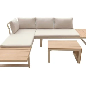 Lainelle 4-istuttava sohvaryhmä parvekkeelle ja terassille, beiget pehmusteet - Beige