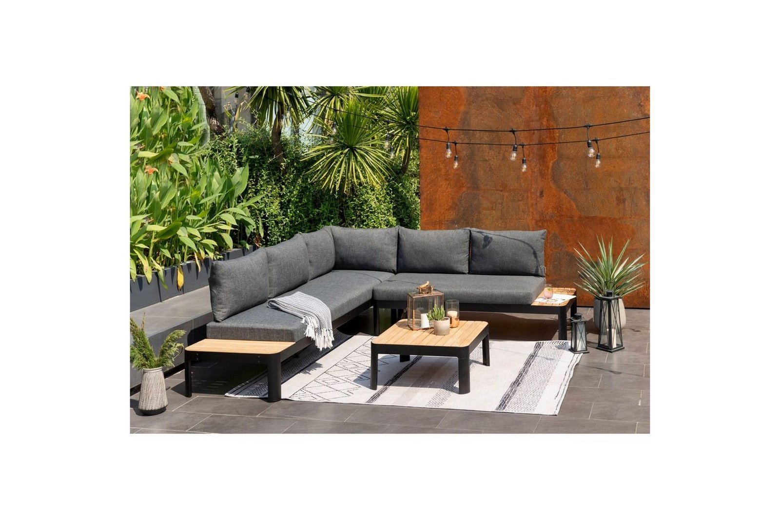 Puutarhakalustesetti Lifestyle Garden Portals 2-istuttava & 3-istuttava modulisohva & sohvapöytä -