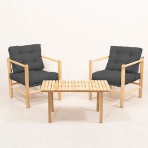 Puutarhapöytä ja tuolisetti (3 kappaletta) Hue Antrasiitti - Antrasiitti