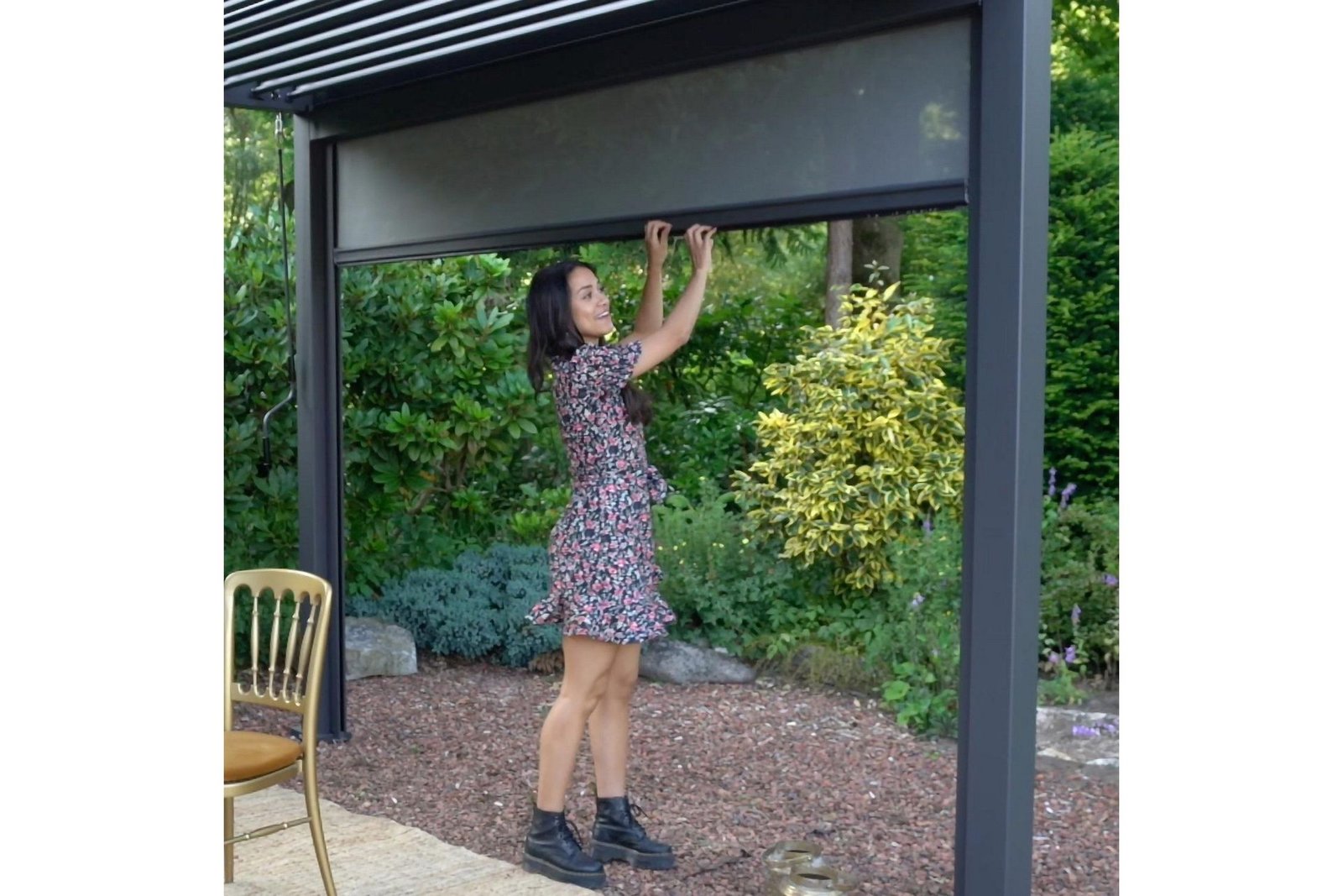 Alasvedettävä paviljongin seinä Mirador 3m Harmaa -