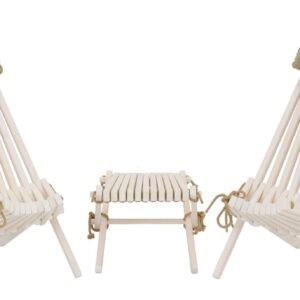 Ecofurn 2 Ekotuolia, rahi ja niskatyynyt, kuultovalkoinen