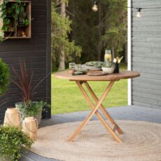House Nordic Oviedo pyöreä tiikki taittopöytä Ø100 cm
