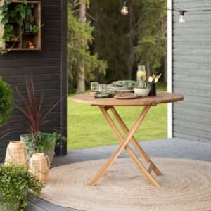 House Nordic Oviedo pyöreä tiikki taittopöytä Ø100 cm