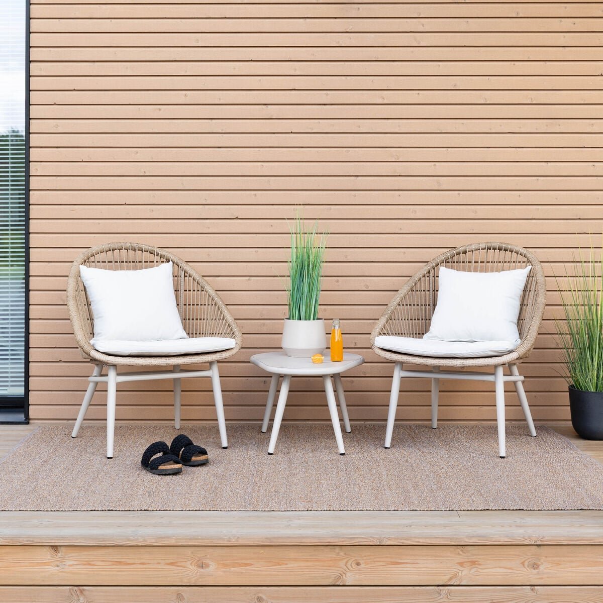 Kaisla parvekesetti ruskea/luonnonvalkoinen