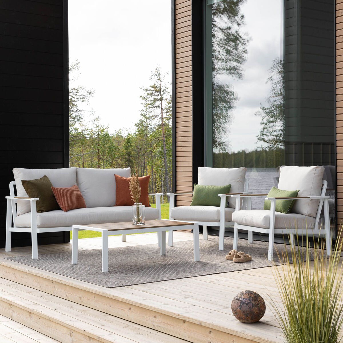 Lakeus sohvaryhmä valkoinen/hiekka