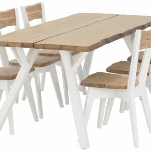 Lana 6-hengen terassiruokailuryhmä antiikkipetsattu/valkoinen