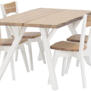 Lana 4-hengen terassiruokailuryhmä, antiikkipetsattu/valkoinen