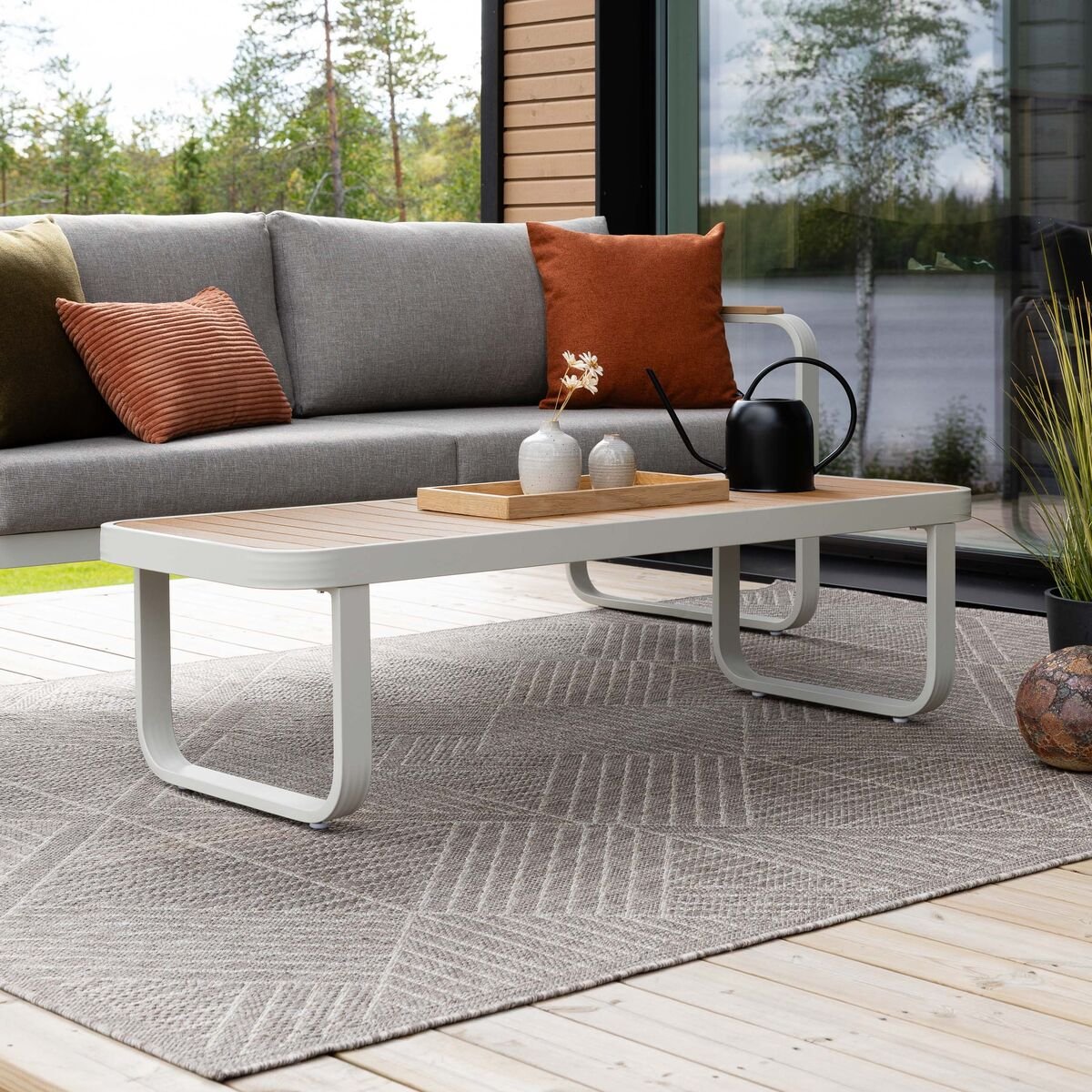 Lumme sohvapöytä 140x50 cm greige/ruskea