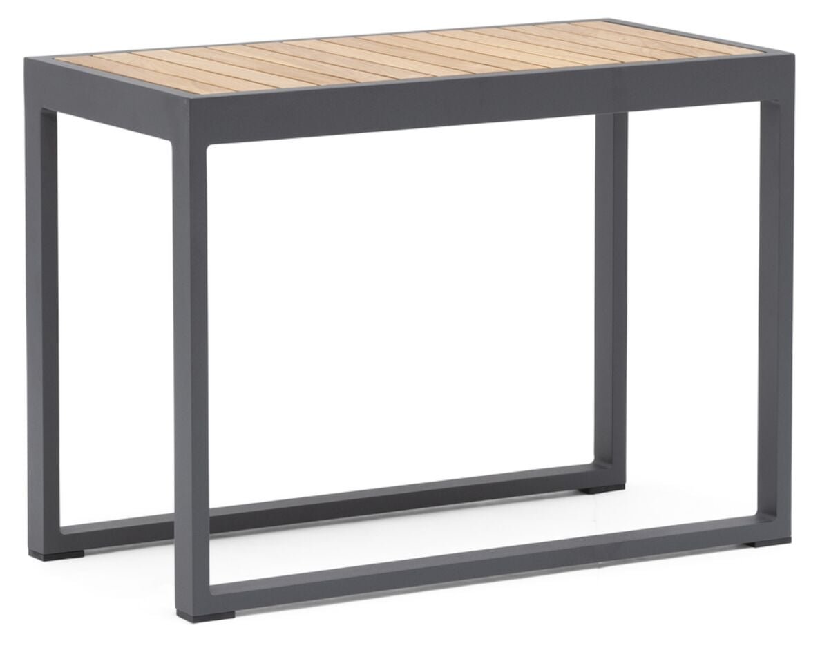 Hillerstorp Oxelunda sivupöytä korkea hiilenharmaa/teak