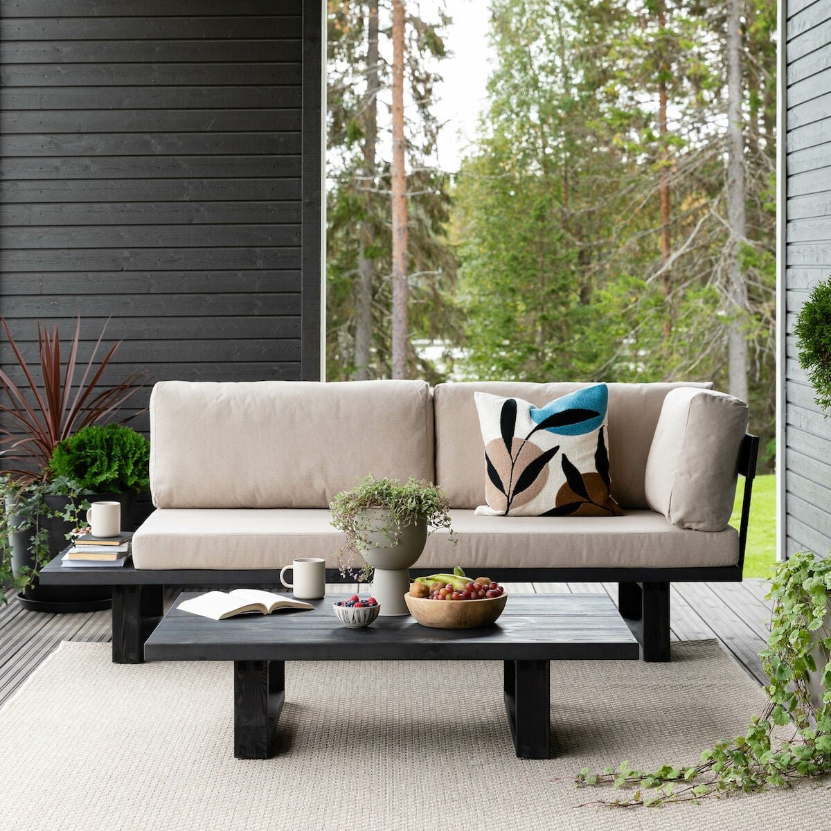 Saima divaani musta/Texsilk hiekka 4212